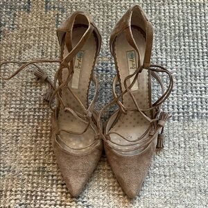 Boden Beige Suede Heels